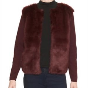 Banana Republic Faux Fur Cardigan Sweater